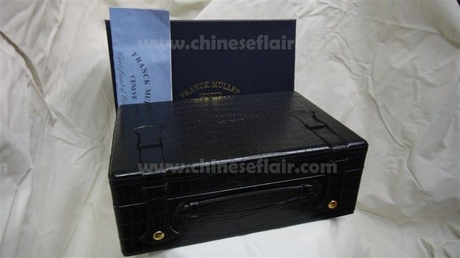 Black Leather Franck Muller Fake Watch Box
